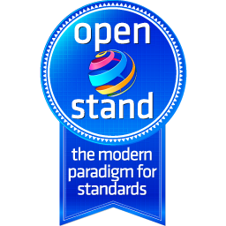 OpenStand 256 pixel blue badge
